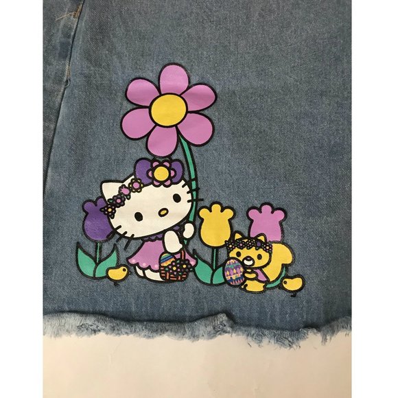 NWT Sanrio Hello Kitty Spring and egg hunt women's plus size Denim Skirt, XL - Picture 4 of 5